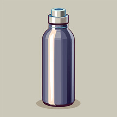 Illustrate a reusable water bottle made of stainless steel