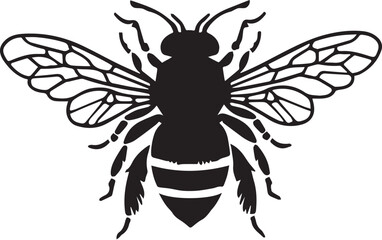 Bee vector black silhouette design for T-Shirt