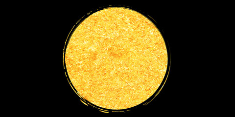 黒背景に金色風の和風な円のイラスト素材