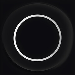 white circle on a black background. 