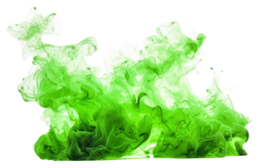 PNG A green fire smoke white background abstract.