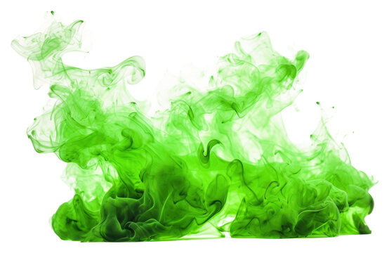 PNG A green fire smoke white background abstract.