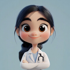 3d rendering of female doctor characters

