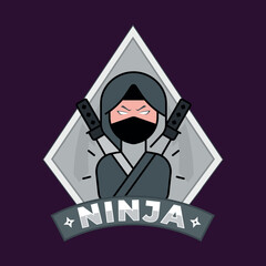 Ninja spy logo template vector