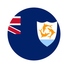 The flag of Anguilla . Flag icon. Standard color. Round flag. Computer illustration. Digital illustration. Vector illustration.