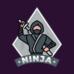 Ninja spy logo template vector