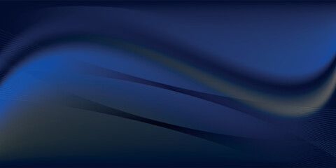Obraz premium Abstract luxury glowing lines curved overlapping on dark blue background. Template premium award design.