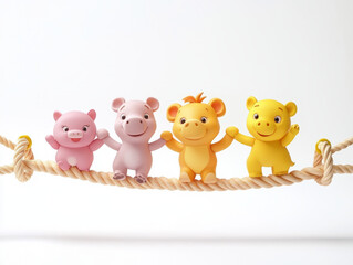 Naklejka premium rope bridge cartoon