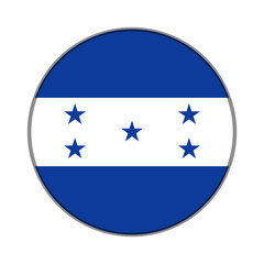 The flag of Honduras. Flag icon. Standard color. Round flag. Computer illustration. Digital illustration. Vector illustration.