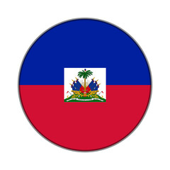Obraz premium The flag of Haiti. Flag icon. Standard color. Round flag. Computer illustration. Digital illustration. Vector illustration.
