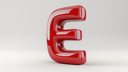 Obraz premium Letter E, 3D, letters, alphabet, red, ceramic, art, illustration, wallpaper, background