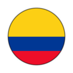 Fototapeta premium The flag of colombia. Flag icon. Standard color. Round flag. Computer illustration. Digital illustration. Vector illustration.