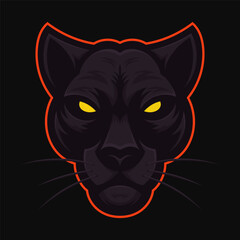 Black Panther Mascot Logo Design. Vector Illustration