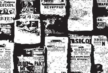 A seamless collage of vintage newspapers, articles, and advertisements. The aged paper texture and sepia tones give the image a nostalgic, historical feel. Perfect for backgrounds and design projects.