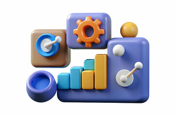 Obraz premium 3D AI Predictive Analytics Integration with Cost Management Icon - Vector Illustration of Financial Strategy and Forward-Thinking AI Technology on White Background