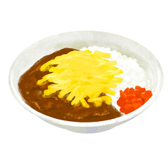チーズカレー　カレーライスのイラスト