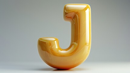Letter J, 3D, letters, alphabet, yellow, ceramic, art, illustration, wallpaper, background