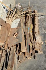 Old wood pile was eating by the termites