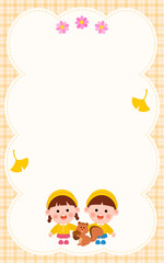 Children's kindergarten autumn background illustration