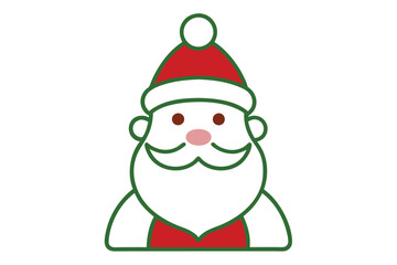 Santa Claus line art vector illustration in white background