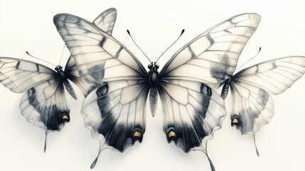 Clipart of multiple butterfly drawings in various poses