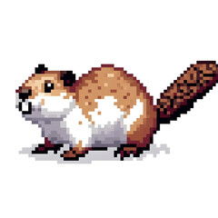 Fototapeta premium 비버, 픽셀아트 (Beaver, Pixel Art)
