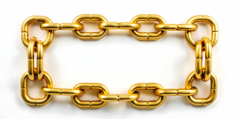 3D Blockchain and Dollar Path Frame - Futuristic Finance Concept with Secure Transactions, White Background