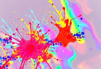 Abstract Paint Splashes A dynamic holographic effect with colorf