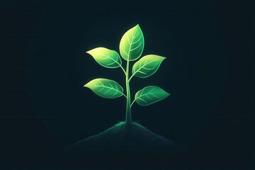 Plant care, nurturing a young sapling, hopeful and serene
