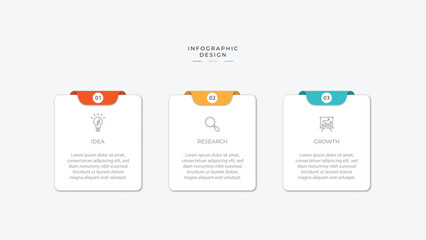 Business infographic template. 3 Step timeline journey. Process diagram, 3 options on white background, Infograph elements vector illustration