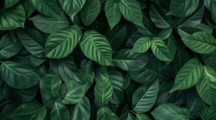 Fototapeta premium Lush Dark Green Foliage, abundant textures create a deep and moody atmosphere, inviting exploration of nature’s intricate details and vibrant life.