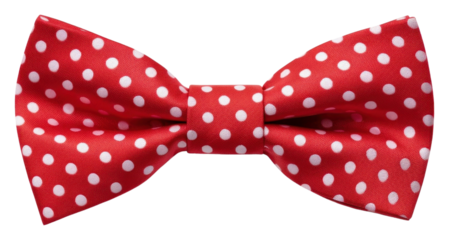 PNG Funky polka dotted bow tie white red white background.