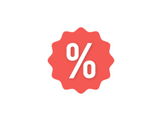 Discount Badge Icon- Promotional Price Tag with Percent Symbol for Marketing Sales - Vector Illustration