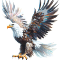 Obraz premium 독수리, 파스텔화 (Eagle, pastel painting)