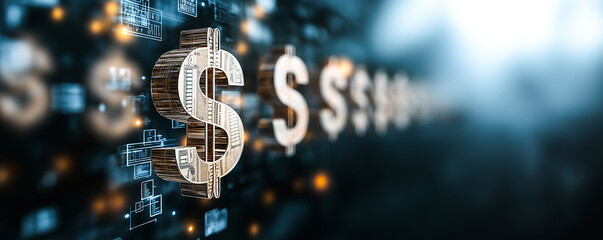 Illuminating Floating Dollar Signs in Digital Realm