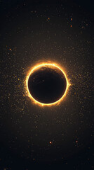 Obraz premium A Glowing Eclipse: Witnessing the celestial dance of light and shadow against a backdrop of twinkling stars.