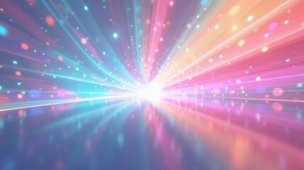 Obraz premium abstract prism light rainbow reflection background with vibrant holographic pastel colors, creating stunning and dreamy visual effect, digital art, fashion design, shiny flare glossy texture