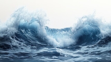 Fototapeta premium Illustrative clipart of crashing ocean waves