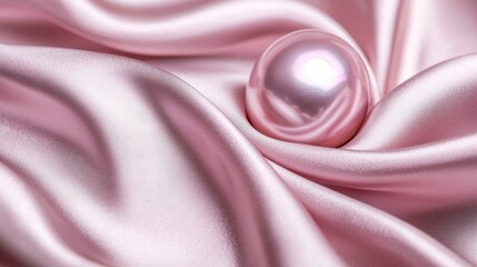 Obraz premium Elegance in Pearlescent Spheres: Luxurious Fabric Background with Copy Space