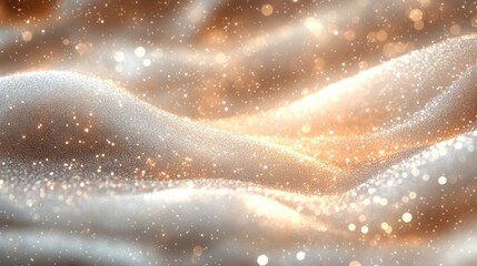 White glitter scene with swirling bokeh and a radiant, soft light concept.