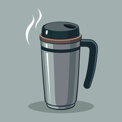 a travel mug with a simple