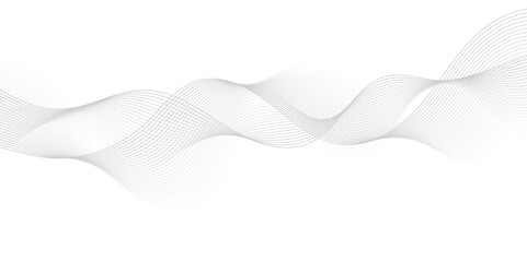 Abstract gray wave dynamic curve lines on transparent background. Energy technology concept modern backdrop design for business, presentation, banner.