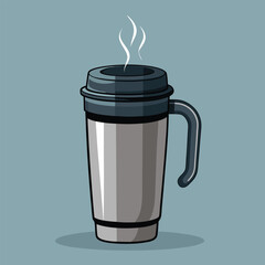 a travel mug with a simple