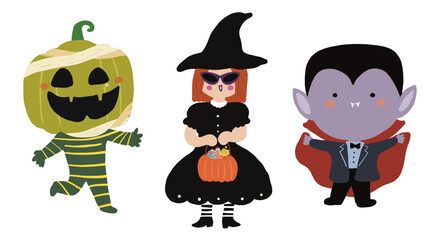 Halloween pumpkin head character vector