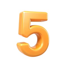 3D illustration of number set, 5 number character text 3D illustration