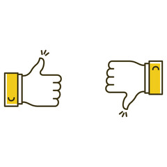 Approval Disapproval Thumbs Up Down Vector Icon Design, Gesture, Hand, Positive, Negative, Like, Dislike, Agree,
