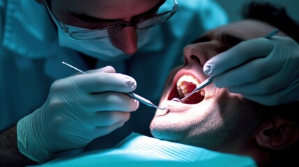 Dental Examination: A Close-up of a Patient Receiving Dental Care