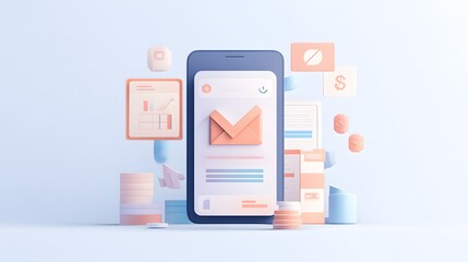 Illustration of a digital wallet app with comprehensive tax tracking, clean design, soft ambient lighting, muted color palette, professional yet approachable layout, attention to detail, clarity in