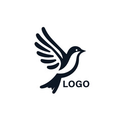 bird logo design vector Black bird icons set Vector elements for design. Birds icon set, animal vector. abstract Minimalist combine bird and leaf nature with line art style icon set logo template. Pre