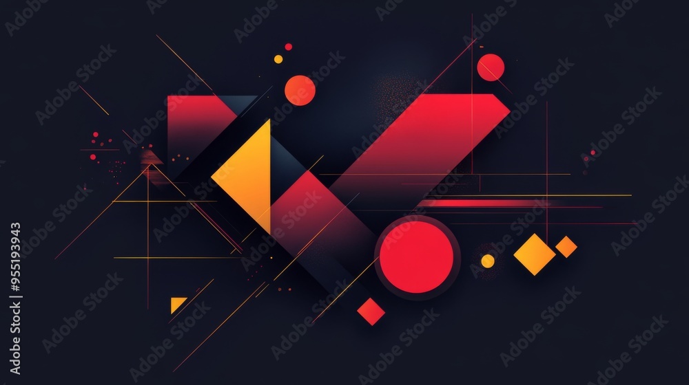 Leinwandbilder a sleek digital graphic design featuring abstract geometric shapes and vibrant colors, creating a mo